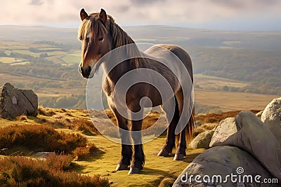 Dartmoor pony - United Kingdom (Generative AI) Stock Photo