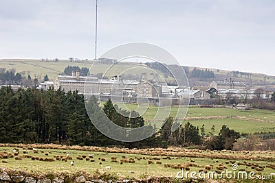 Dartmoor Prison viewed across the fields Stock Photo