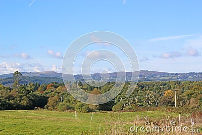 Dartmoor from the Teign Valley, Devon Stock Photo