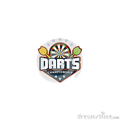 Darts badge logo Vector Illustration