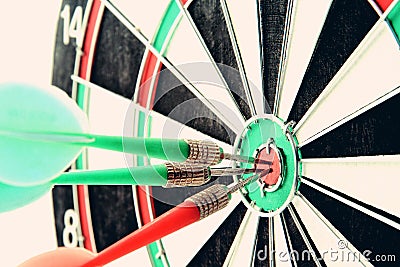 Darts board close up Stock Photo