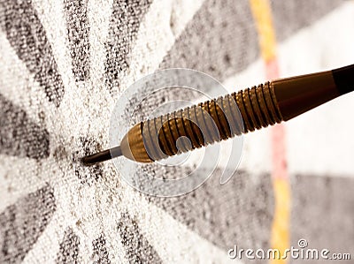 Darts in bullseye Stock Photo