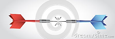 Darts hitting each other illustration design Cartoon Illustration