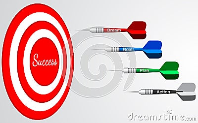 Darts target isolated . Vector Illustration