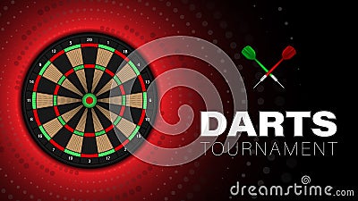 Darts tournament, dart throwing board with arrows, vector illustration Vector Illustration