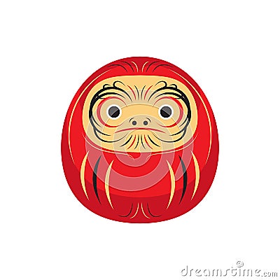 Daruma Lucky Japanese Doll Asia Traditional Culture Vector Vector Illustration