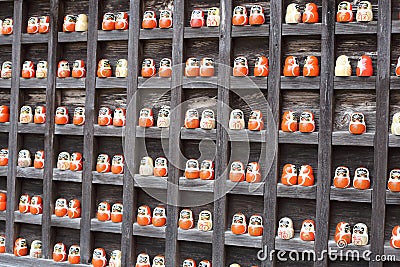 Daruma or red-painted good-luck doll Stock Photo