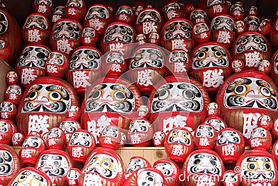 Daruma or red-painted good-luck doll Stock Photo