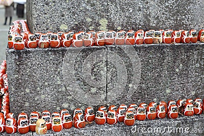 Daruma or red-painted good-luck doll Stock Photo