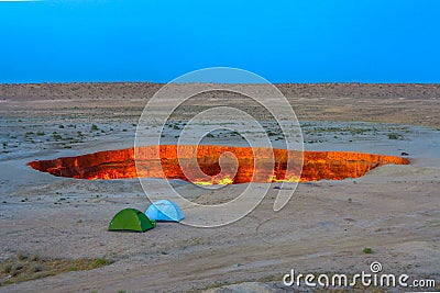 Darvaza Gas Crater Pit 10 Stock Photo