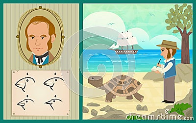 Darwin Adventure Vector Illustration