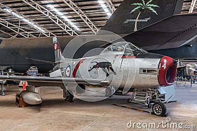 CAC Avon CA-27 Sabre at Australian Aviation Heritage Centre, Darwin Editorial Stock Photo