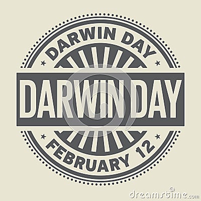 Darwin Day rubber stamp Vector Illustration