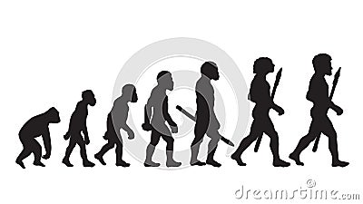 Darwin Evolution Theory. Darwin Evolution Definition. Darwin Evolution Of Man. Vector Illustration