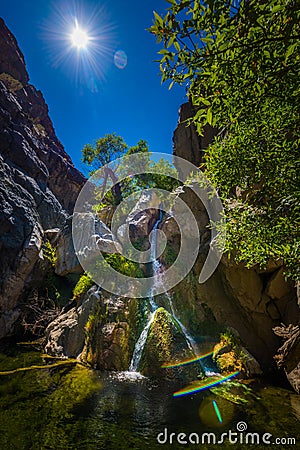 Darwin Falls Death Valley Vertical Composition Stock Photo
