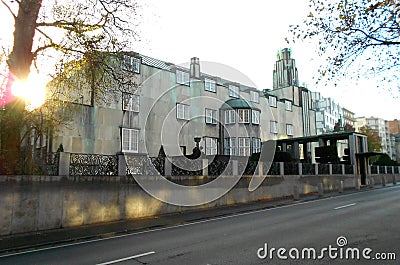 The Stoclet Palace in Brussels, designed by the Viennese Art Nouveau artist Josef Hoffmann Stock Photo