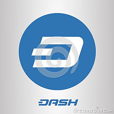 Dash blockchain cripto currency vector logo Vector Illustration