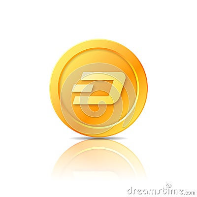 Dash coin symbol, icon, sign, emblem. Vector illustration. Vector Illustration