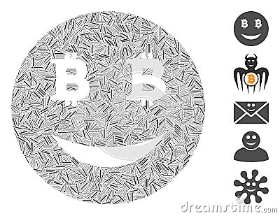 Dash Collage Glad Bitcoin Smiley Stock Photo