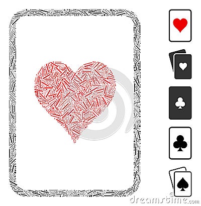 Dash Collage Hearts Gambling Card Icon Stock Photo