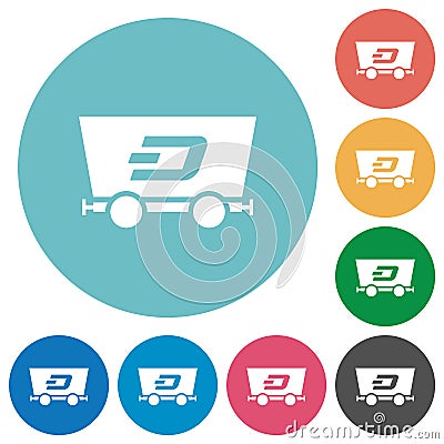 Dash criptocurrency mining flat round icons Stock Photo