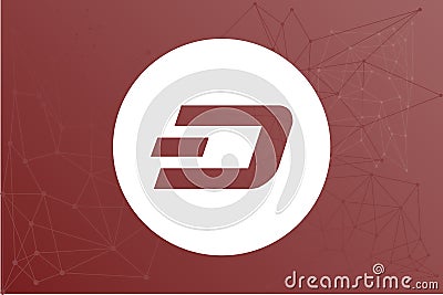 DASH cryptocurrency red network illustration Stock Photo