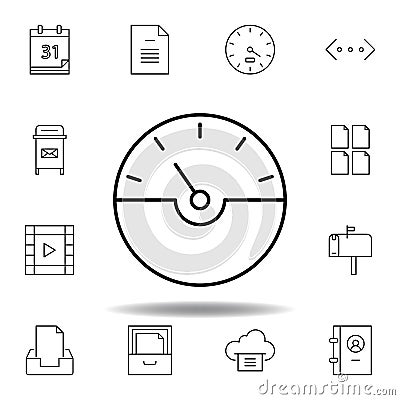 dash gauge speed outline icon. Detailed set of unigrid multimedia illustrations icons. Can be used for web, logo, mobile app, UI, Cartoon Illustration