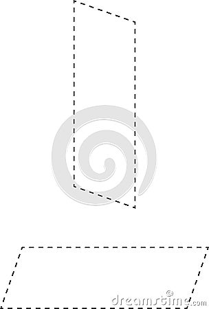 Dash line shapes. Dashed outline design of border for basic geometric shapes. Icon of cut frame. Vector illustration Vector Illustration