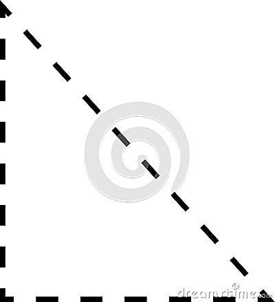 Dash line shapes. Dashed outline design of border for basic geometric shapes. Icon of cut frame. Vector illustration Vector Illustration