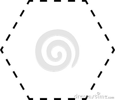 Dash line shapes. Dashed outline design of border for basic geometric shapes. Icon of cut frame. Vector illustration Vector Illustration