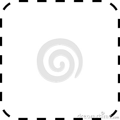 Dash line shapes. Dashed outline design of border for basic geometric shapes. Icon of cut frame. Vector illustration Vector Illustration