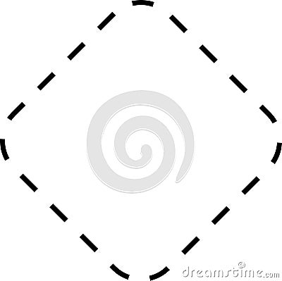 Dash line shapes. Dashed outline design of border for basic geometric shapes. Icon of cut frame. Vector illustration Vector Illustration