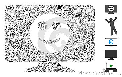 Dash Mosaic Display Smile Icon Stock Photo