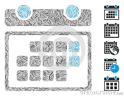 Dash Mosaic Month Calendar Icon Stock Photo