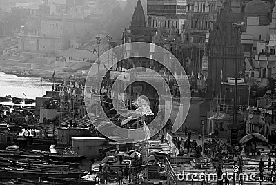 Dashaswamedh Ghat in Varanasi, India Editorial Stock Photo