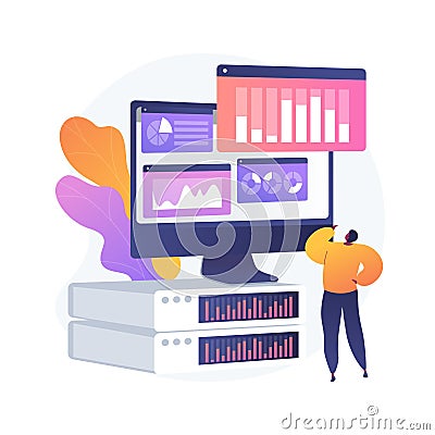 Dashboard analytics vector concept metaphor Vector Illustration