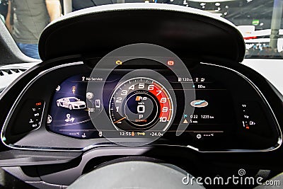 Dashboard of the Ausi R8 sports car Editorial Stock Photo