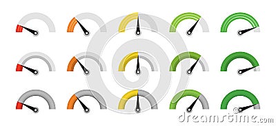 Dashboard colorful to speedometer icons set. Set of color vector. Internet speed sign. Vector Illustration