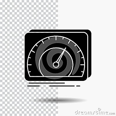 dashboard, device, speed, test, internet Glyph Icon on Transparent Background. Black Icon Vector Illustration