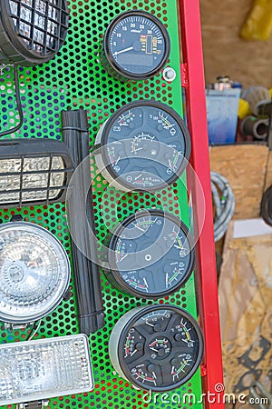 Dashboard Gauges Tractor Stock Photo