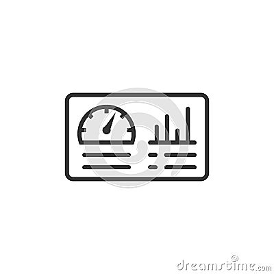 Dashboard icon in flat style. Finance analyzer vector illustration on white isolated background. Performance algorithm business Vector Illustration