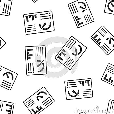 Dashboard icon in flat style. Finance analyzer vector illustration on white isolated background. Performance algorithm seamless Vector Illustration