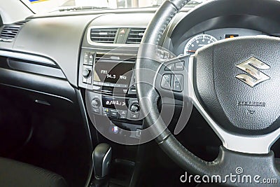 Dashboard interior from Suzuki Swift Editorial Stock Photo