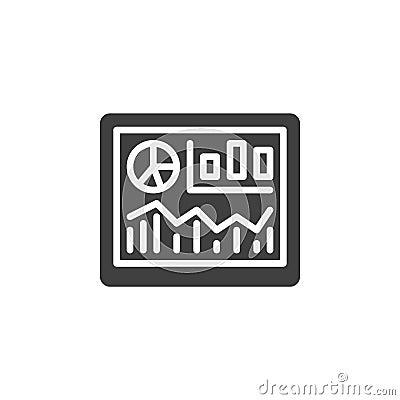 A dashboard with performance metrics vector icon Vector Illustration