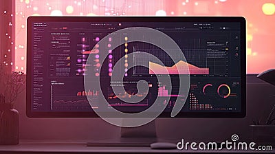 A dashboard-style infographic with numerical data and real-time Stock Photo