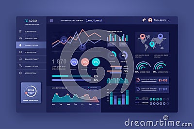 Dashboard UI. Admin panel vector design Vector Illustration