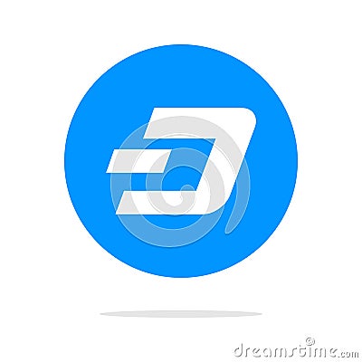 Dashcoin icon. Vector illustration style is a flat iconic dashcoin symbol with blue color variants. Designed for web and software Vector Illustration