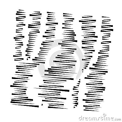 Dashed irregular lines. segment horizontal stripes / lines. straight parallel streaks, strips, lines, stripes pattern / design Vector Illustration
