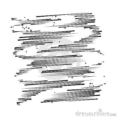 Dashed irregular lines. segment horizontal stripes / lines. straight parallel streaks, strips, lines, stripes pattern / design Vector Illustration