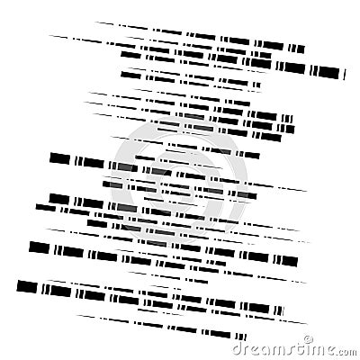 Dashed irregular lines. segment horizontal stripes / lines. straight parallel streaks, strips, lines, stripes pattern / design Vector Illustration